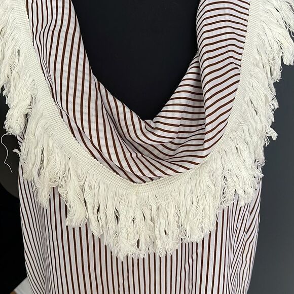 Line + Dot Hayda striped fringed cowl neck sleeveless top. NWT. - Picture 2 of 4